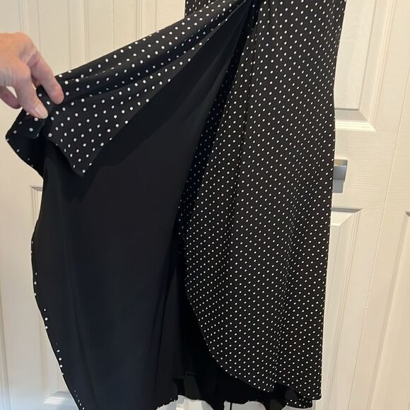 Spanner Black with White Polka Dots Sleeveless V Neck Maxi‎ Dress Size S - Picture 6 of 12